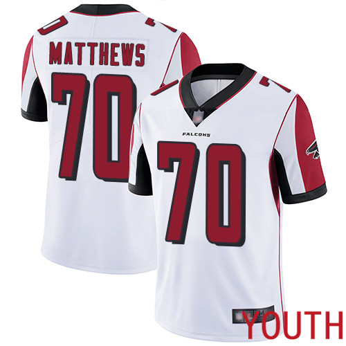 Atlanta Falcons Limited White Youth Jake Matthews Road Jersey NFL Football #70 Vapor Untouchable